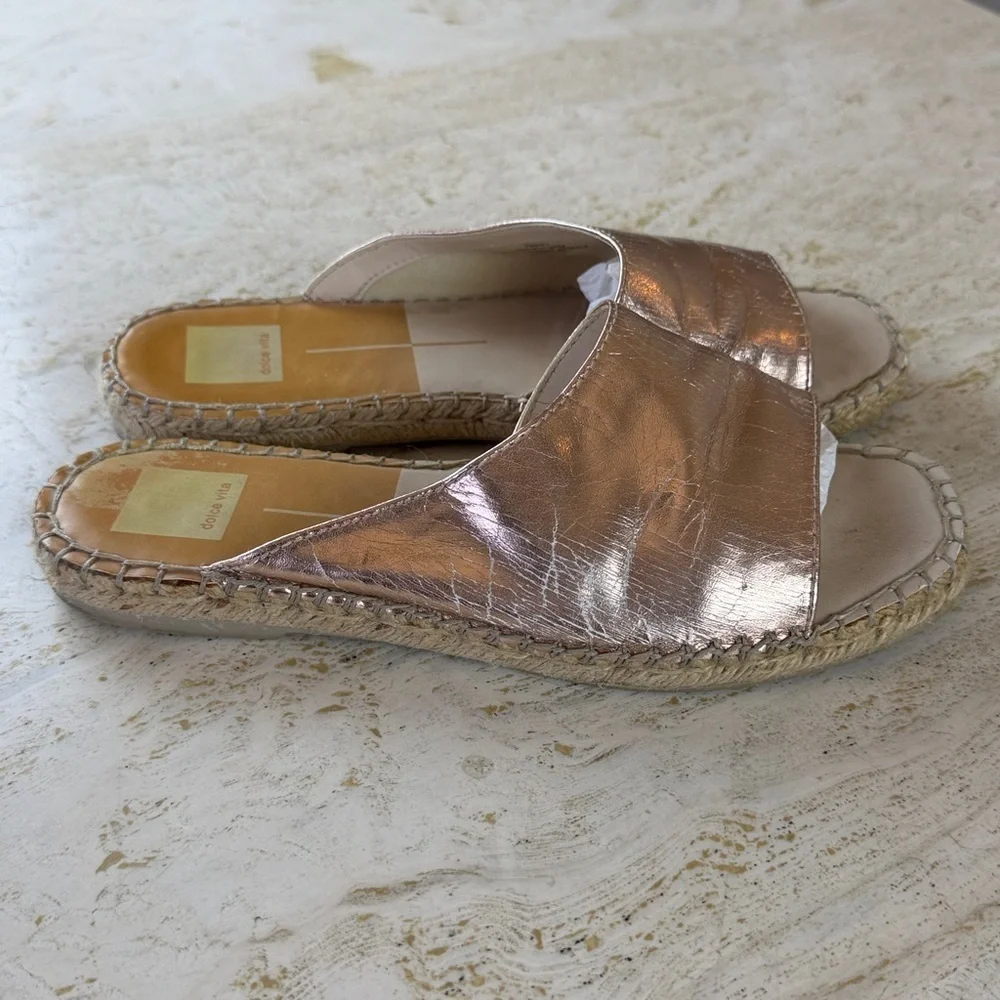 Dolce Vita Banji Women's Rose Gold Espadrille Slides size 7